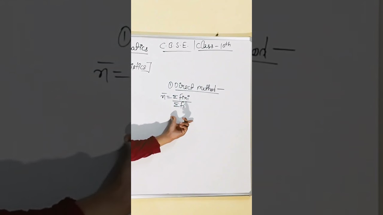 Formula of 'MEAN' by Direct method.