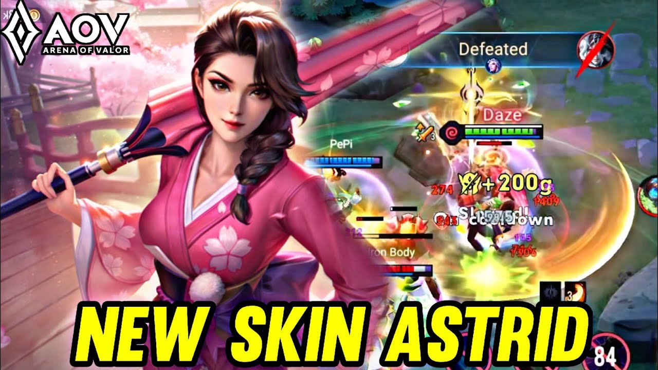 AOV : NEW SKIN ASTRID GAMEPLAY - ARENA OF VALOR LIÊNQUÂNMOBILE ROV