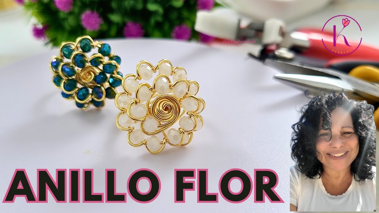 ANILLO EN FLOR  APRENDE CONMIGO VEN Y TE ENSEÑO ALAMBRISMO PASO A PASO.