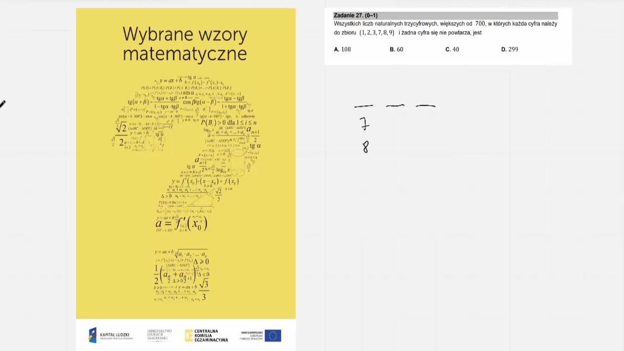 27. Wszystkich liczb naturalnych trzycyfrowych, większych od 700, w których każda cyfra należy do...