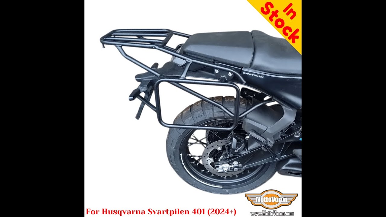 Husqvarna Svartpilen 401 pannier rack, luggage rack system for bags or aluminum cases