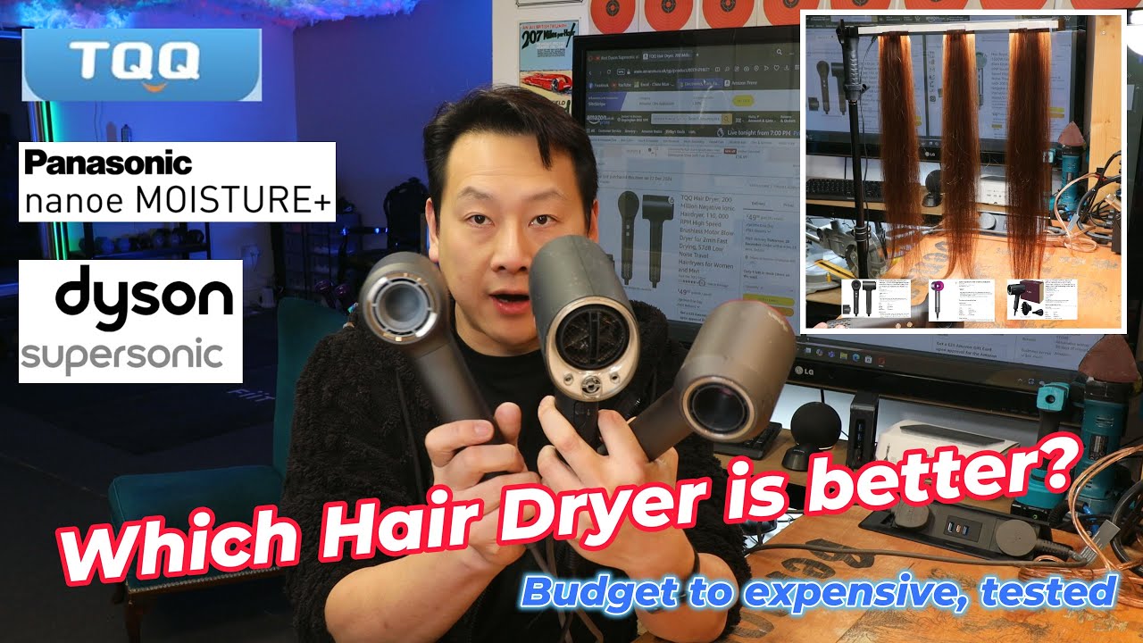 Budget vs Luxury Hair Dryers Dyson, Panasonic,  TQQ  Fastest Dry Smoothest Finish by Benson Chik