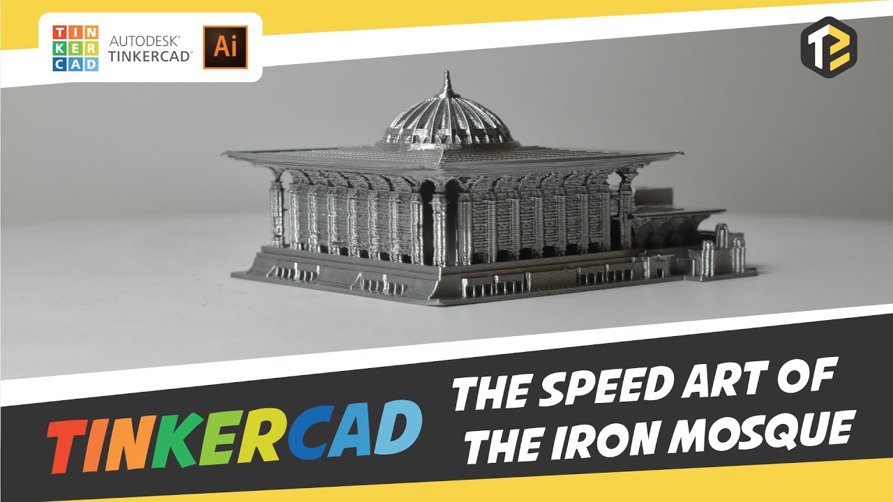 Speed Art of The Tuanku Mizan Zainal Abidin Mosque, Malaysia🕌  🇲🇾   || TinkerCAD with Illustrator