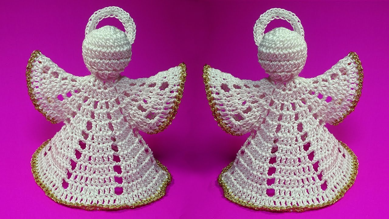 ПРЕЛЕСТНЫЙ АНГЕЛ крючком на Рождество   How to crochet christmas angel