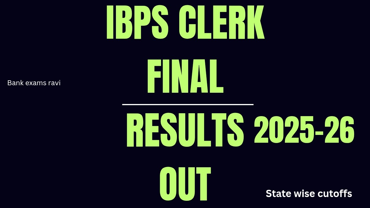 ibps clerk final results 2025-26 😔|