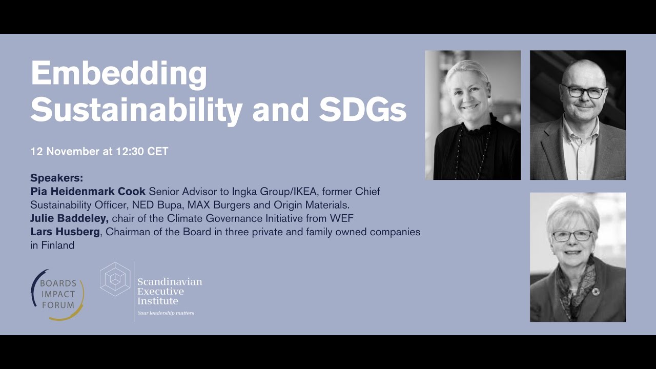 Embedding Sustainability and SDGs