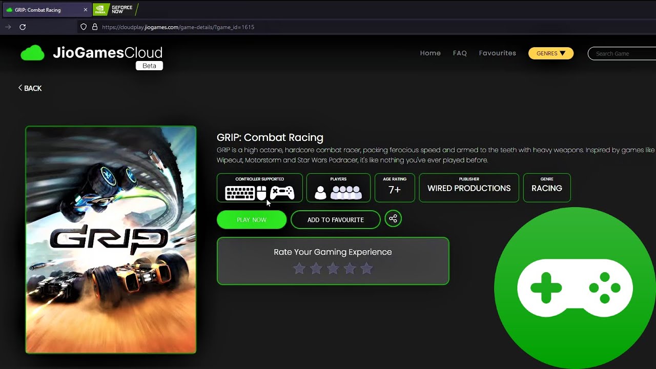 JioGames Cloud Gameplay | Grip combat Racing | Jio GeForce Now Coming Soon