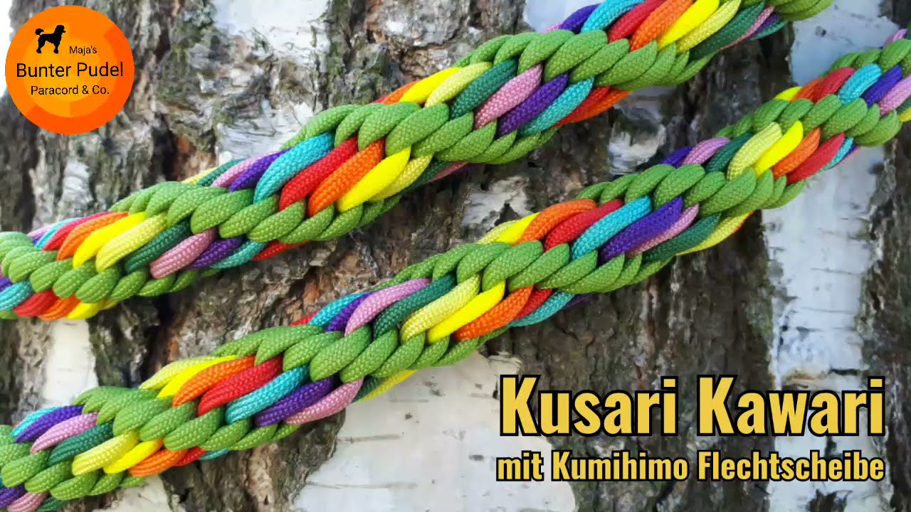 12 Strand Kusari Kawari mit Kumihimo Flechtscheibe ~ Paracord Leine || Bunter Pudel Paracord&Co.