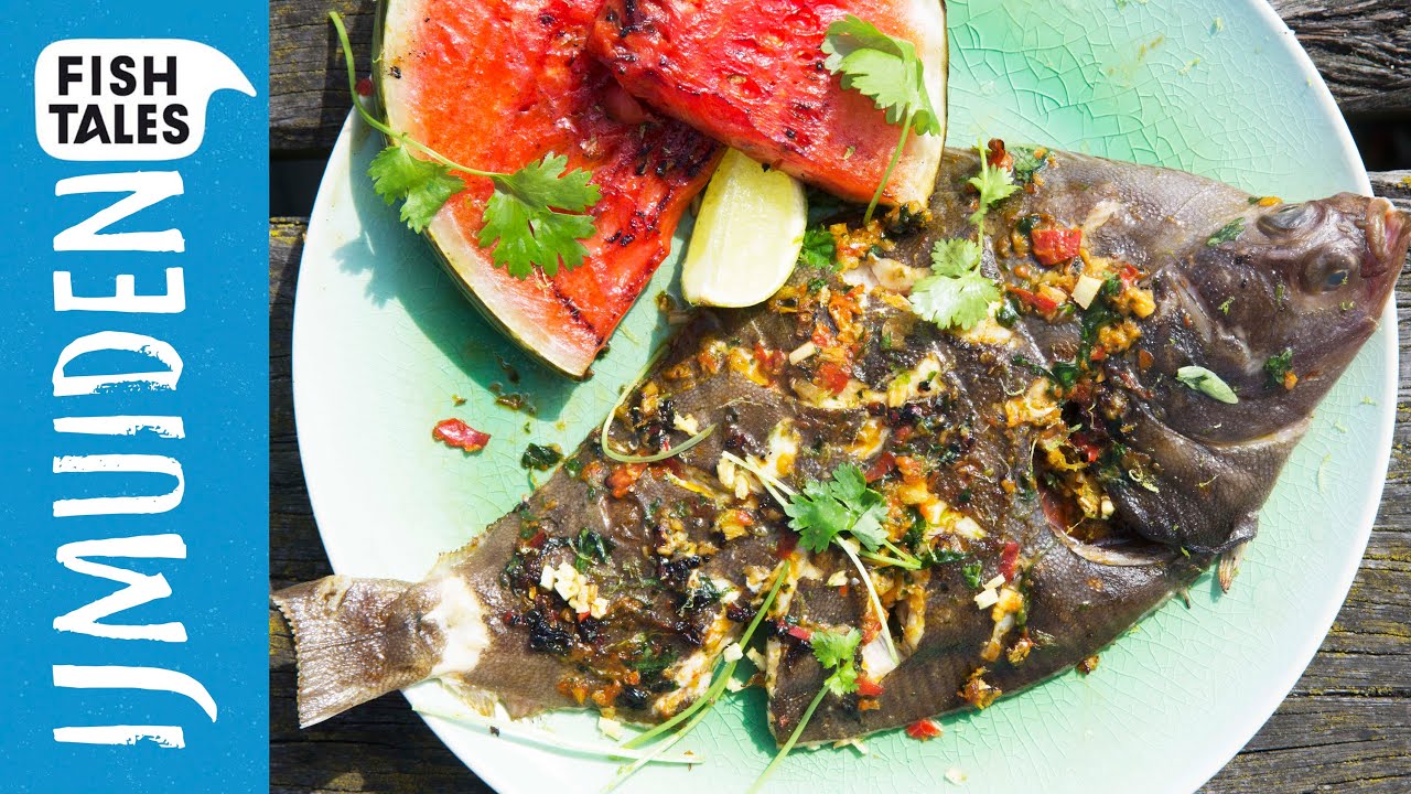 Whole BARBECUED PLAICE Flatfish | Bart van Olphen