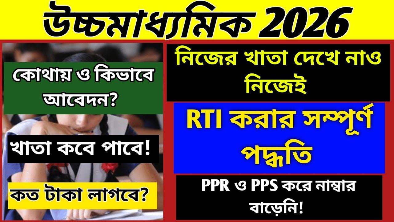 HS 2026 RTI APPLICATION PROCESS/উচ্চমাধ্যমিক 2026 RTI করার সম্পূর্ণ পদ্ধতি/WBCHSE HS EXAM RESULT RTI