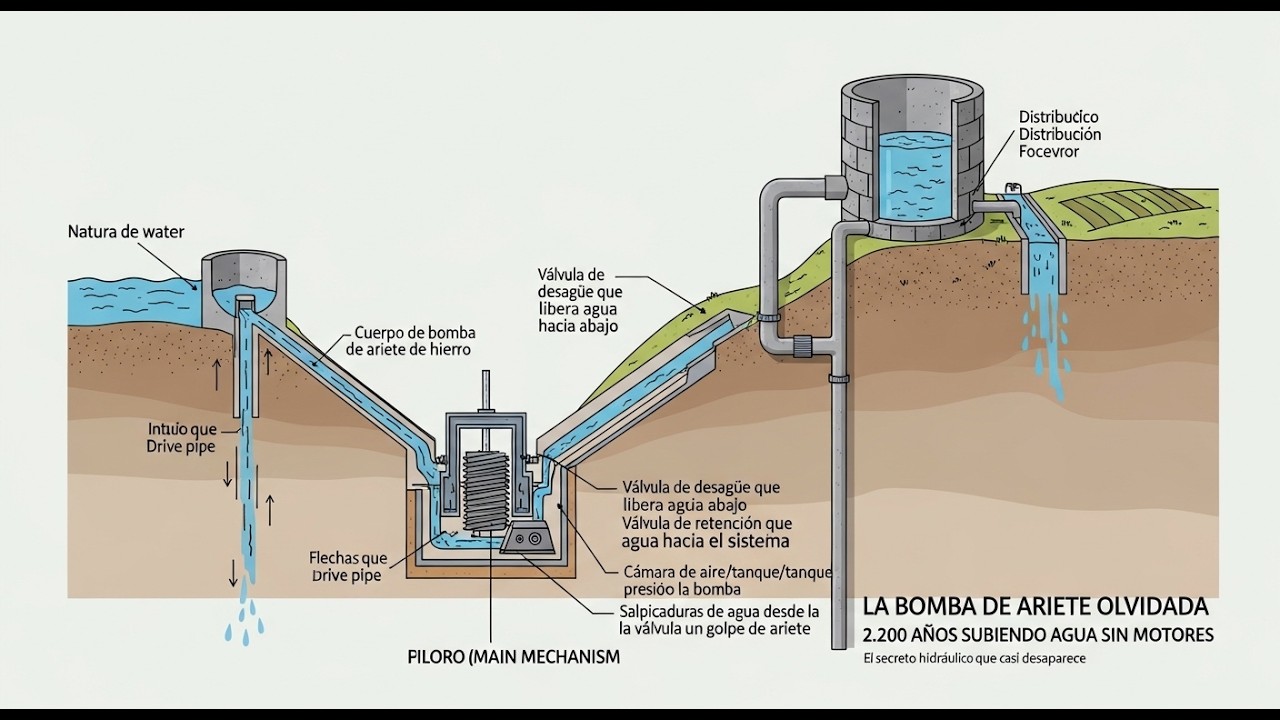 La Bomba de Ariete de 2.200 Años que Sube Agua a las Montañas sin Motores (El Secreto Olvidado)