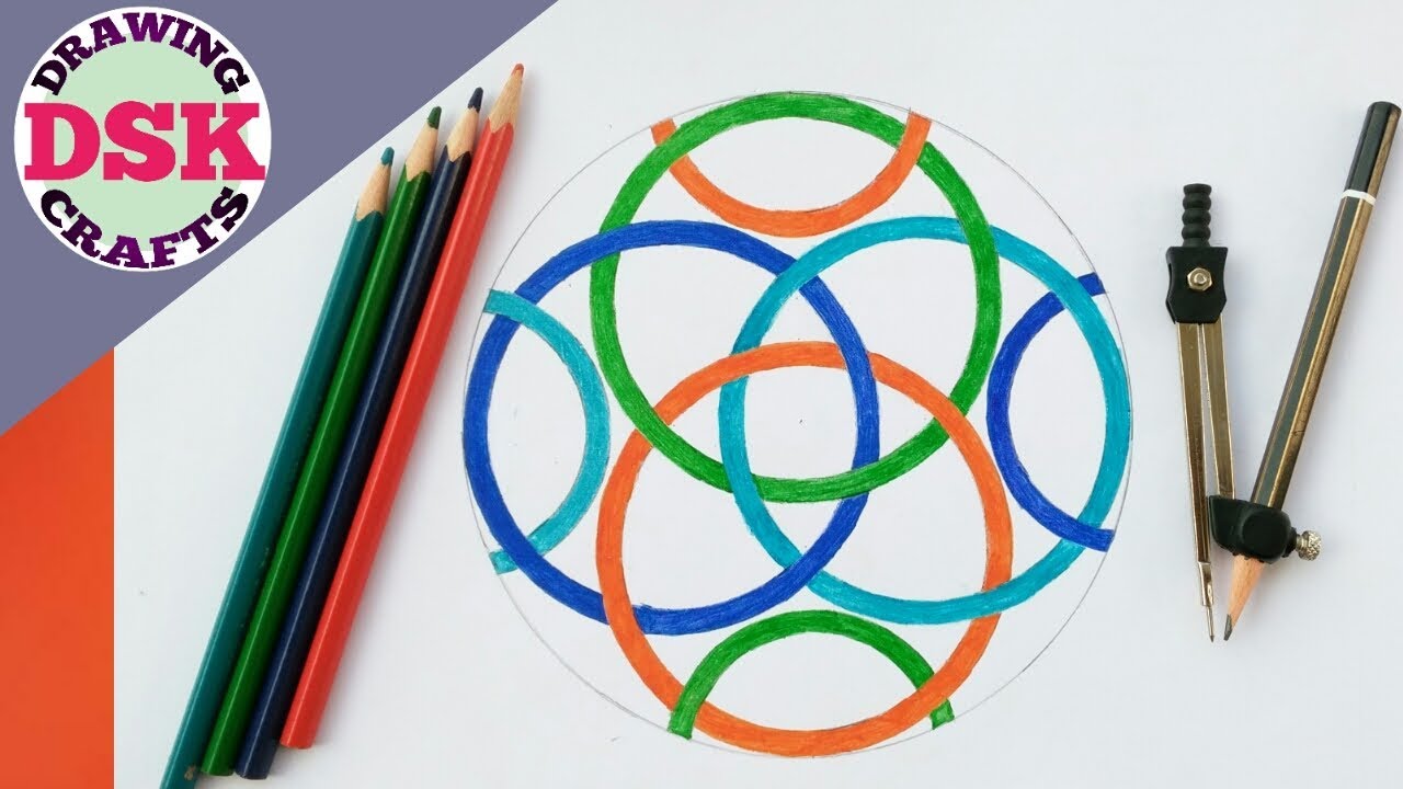 geometric patterns drawing with a compass | geometric drawing using circles