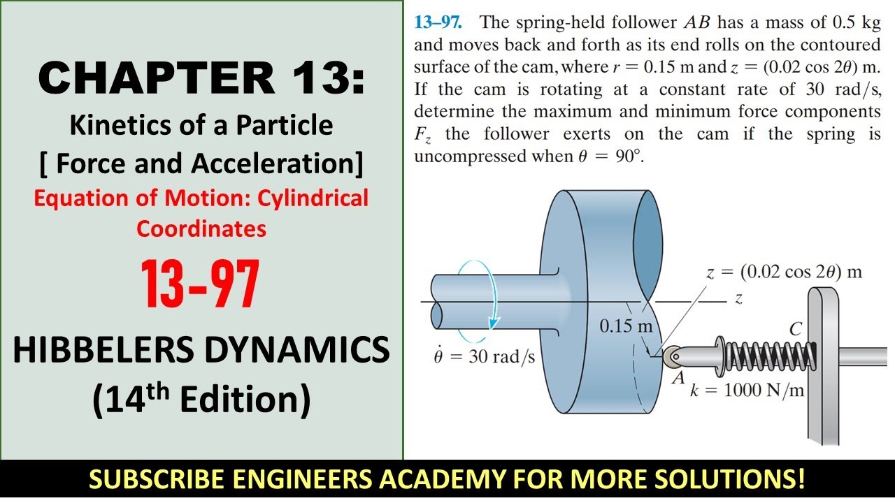 13-97 | Kinetics of a Particle | Chapter 13: Cylindrical Coordinates |  Engineers Academy