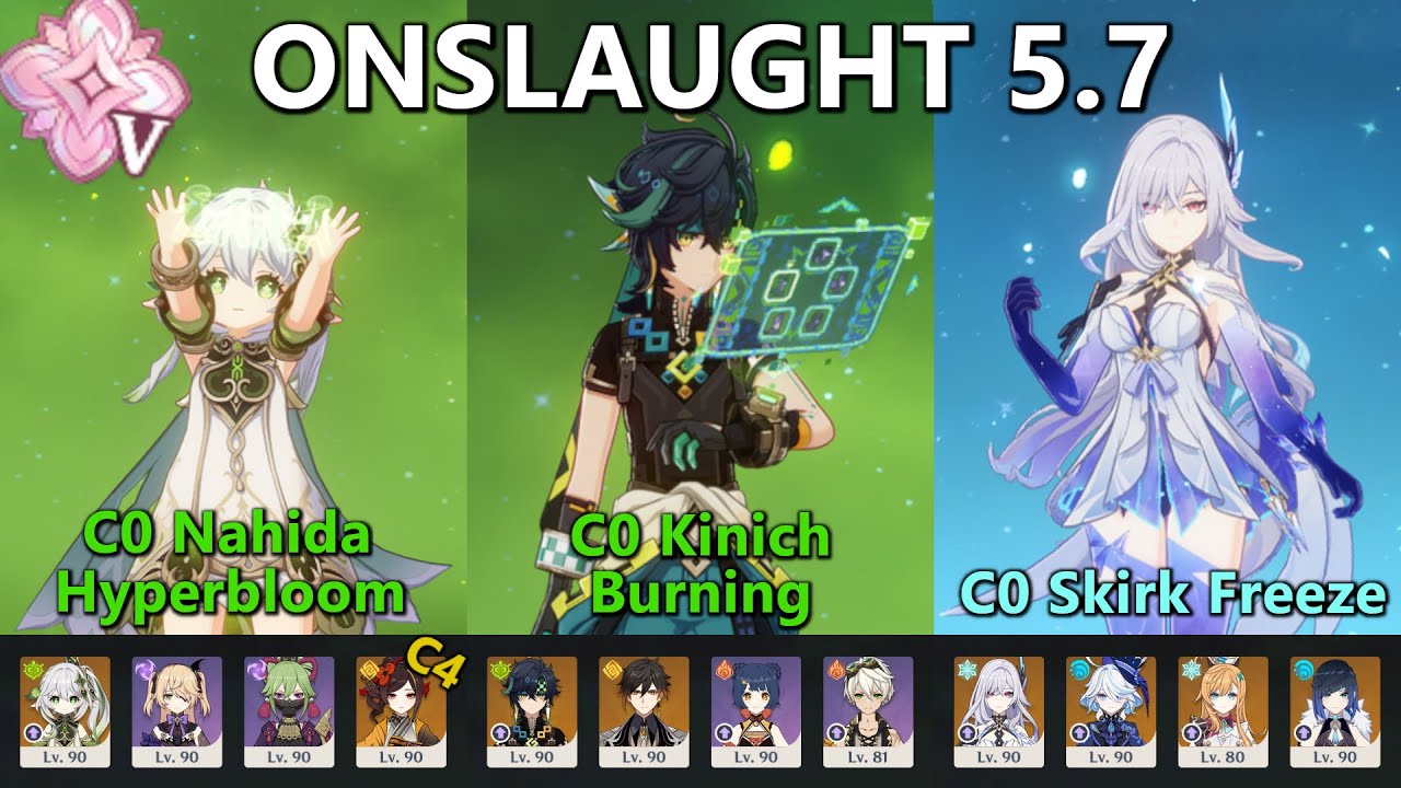 5.7 Stygian Onslaught Difficulty 5 Clear || Nahida Hyperbloom / Kinich Burning / Skirk Freeze