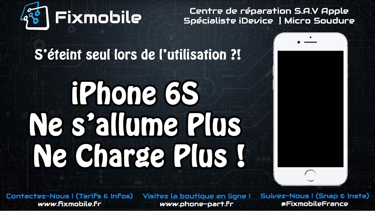 Réparation iPhone qui ne s'allume plus et ne charge plus (Panne de carte mère)
