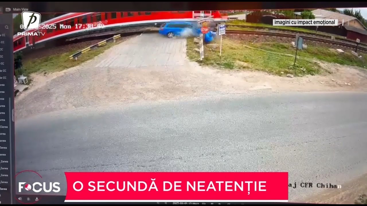 O tânără de 22 ani a scăpat miraculos dintr-un accident feroviar. Imagini cu impact emoţional