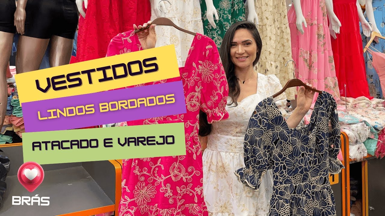 Lindos VESTIDOS Bordados no Brás - Modelos em Laise - Atacado e Varejo #brás #vestidos