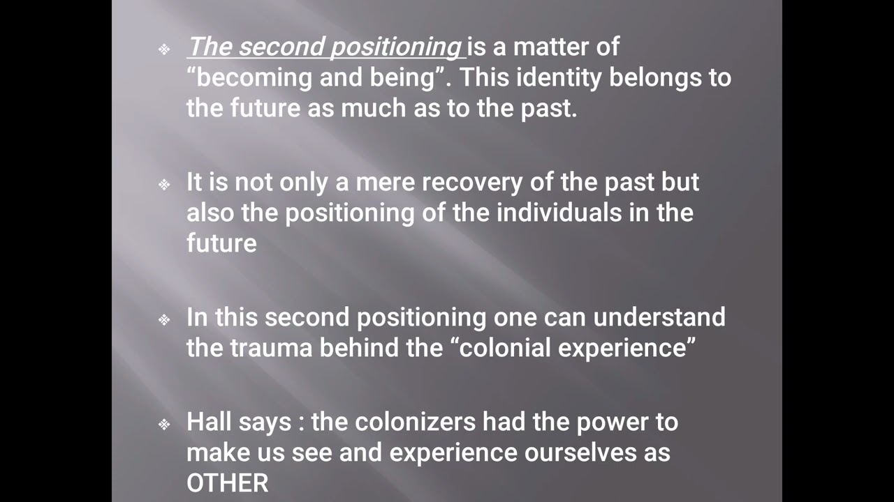 Cultural Identity and diaspora Stuart Hall