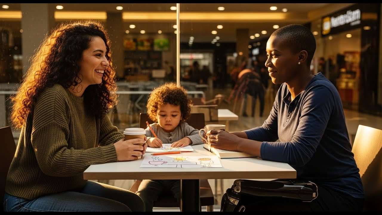 “Can I share this table with you?”, asked the one-legged girl to the single mother — and then she…