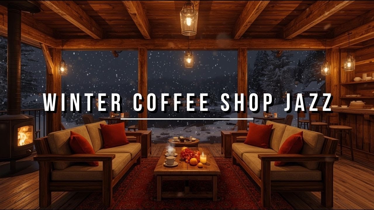 Winter Coffee Shop Jazz Music ☕ Cozy Instrumental for Studying & Focus