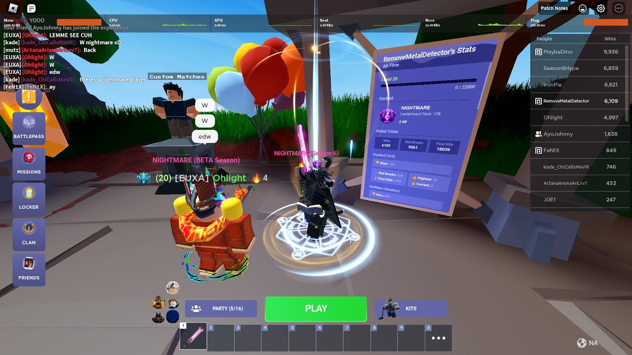 How I got S7 Nightmare Rank in ROBLOX BEDWARS
