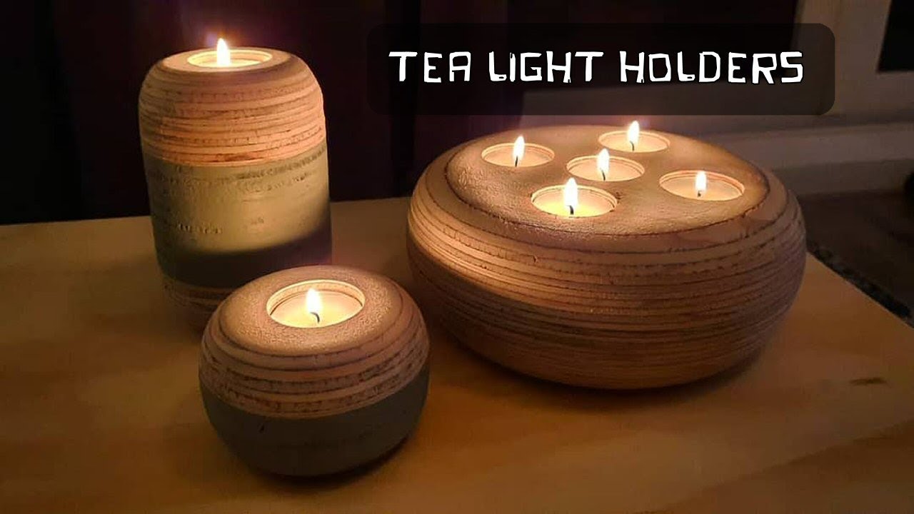Woodturning - Candle Holders from Plywood Scraps