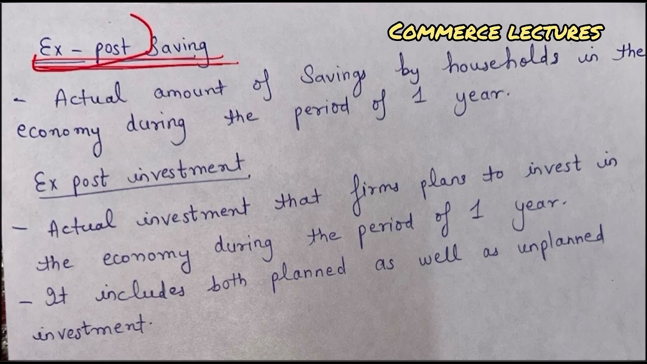 Ex ante and ex post (saving & investment) || class 12 macroeconomics 