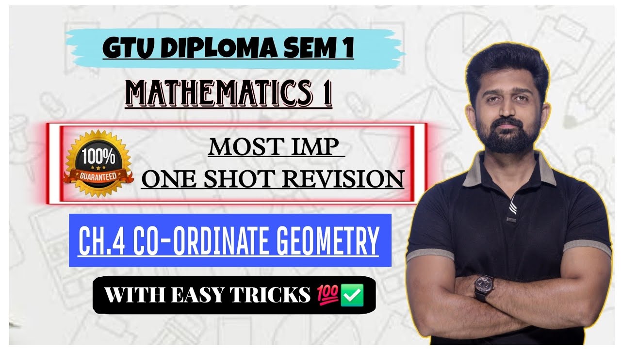 MATHEMATICS 1 CHAPTER 4 CO-ORDINATE GEOMETRY FULL REVISION | ONE SHOT MOST IMP | DIPLOMA SEM 1 MATHS