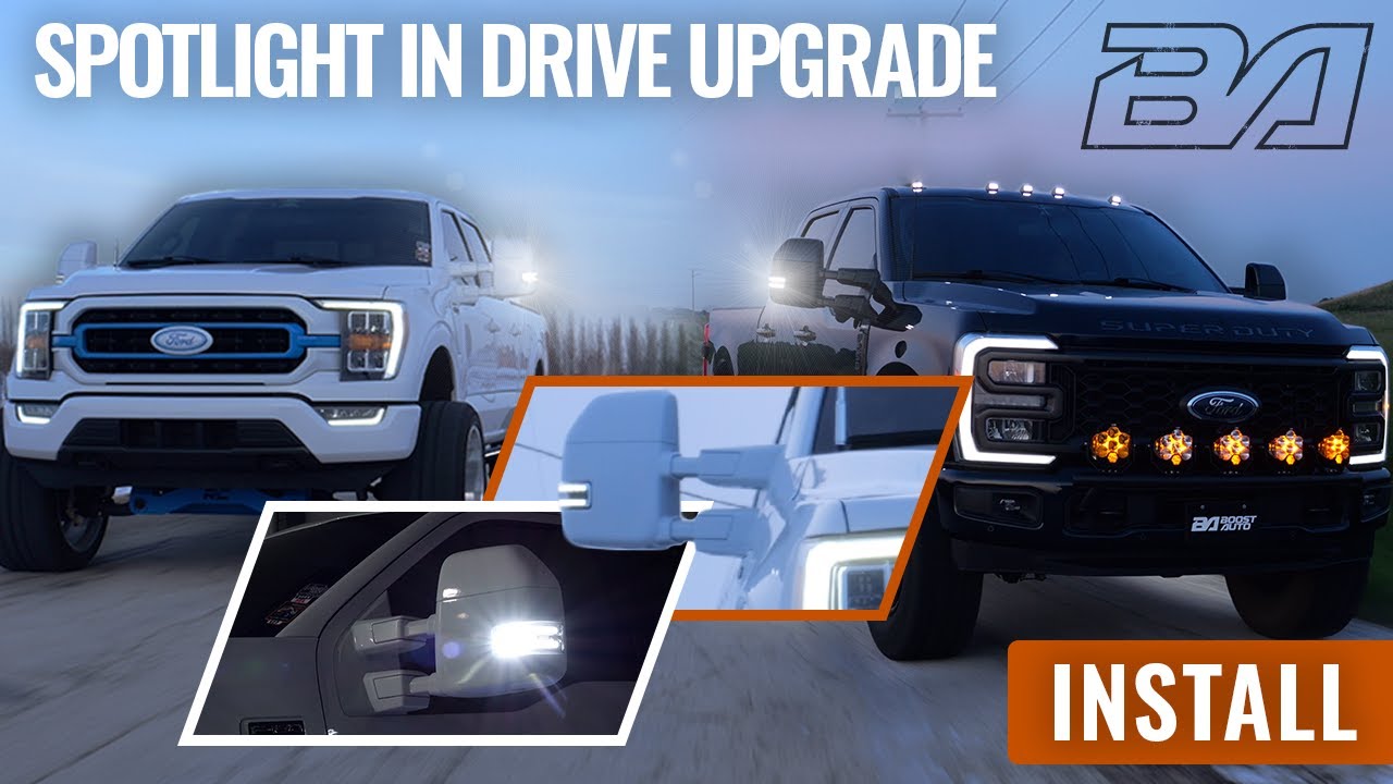 Boost Auto Mirror Spotlight in Drive Mod | 2021-2025 Ford F150 & 2023-2025 Ford Super Duty F250 F350