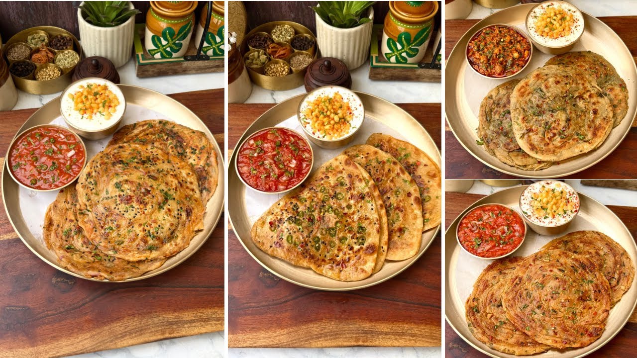 4 Must Try Paratha Recipe | Lachha Pyaaz Ka Paratha | Chilli Garlic Paratha | Aloo Pyaz Paratha