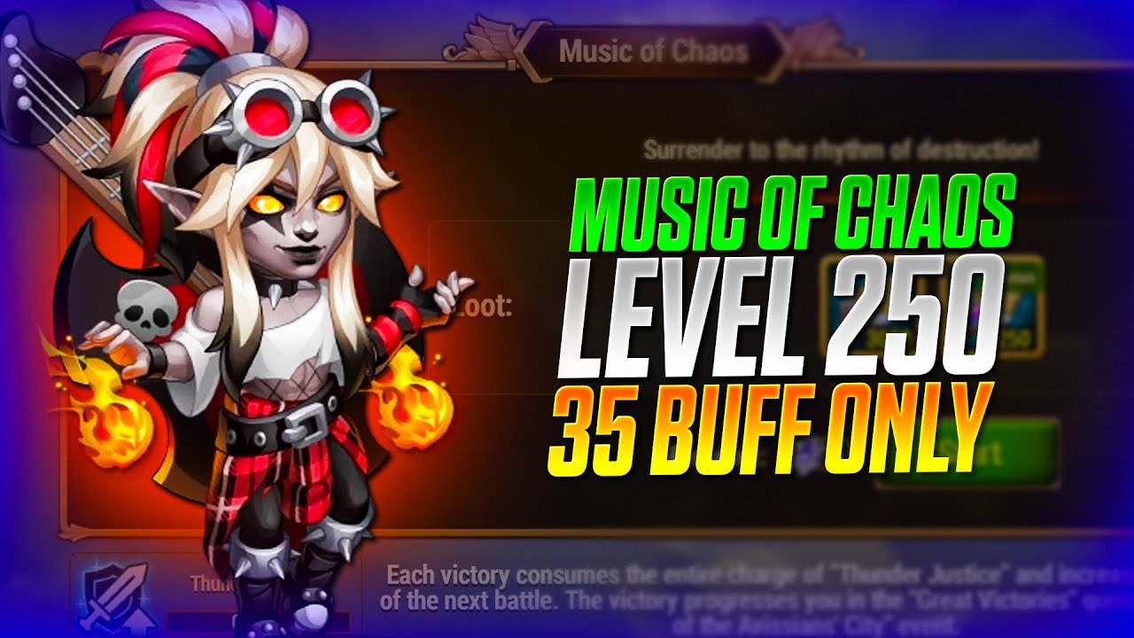 Music Of Chaos Level 250 | 35 Buff Only ! | Hero Wars | Best Team