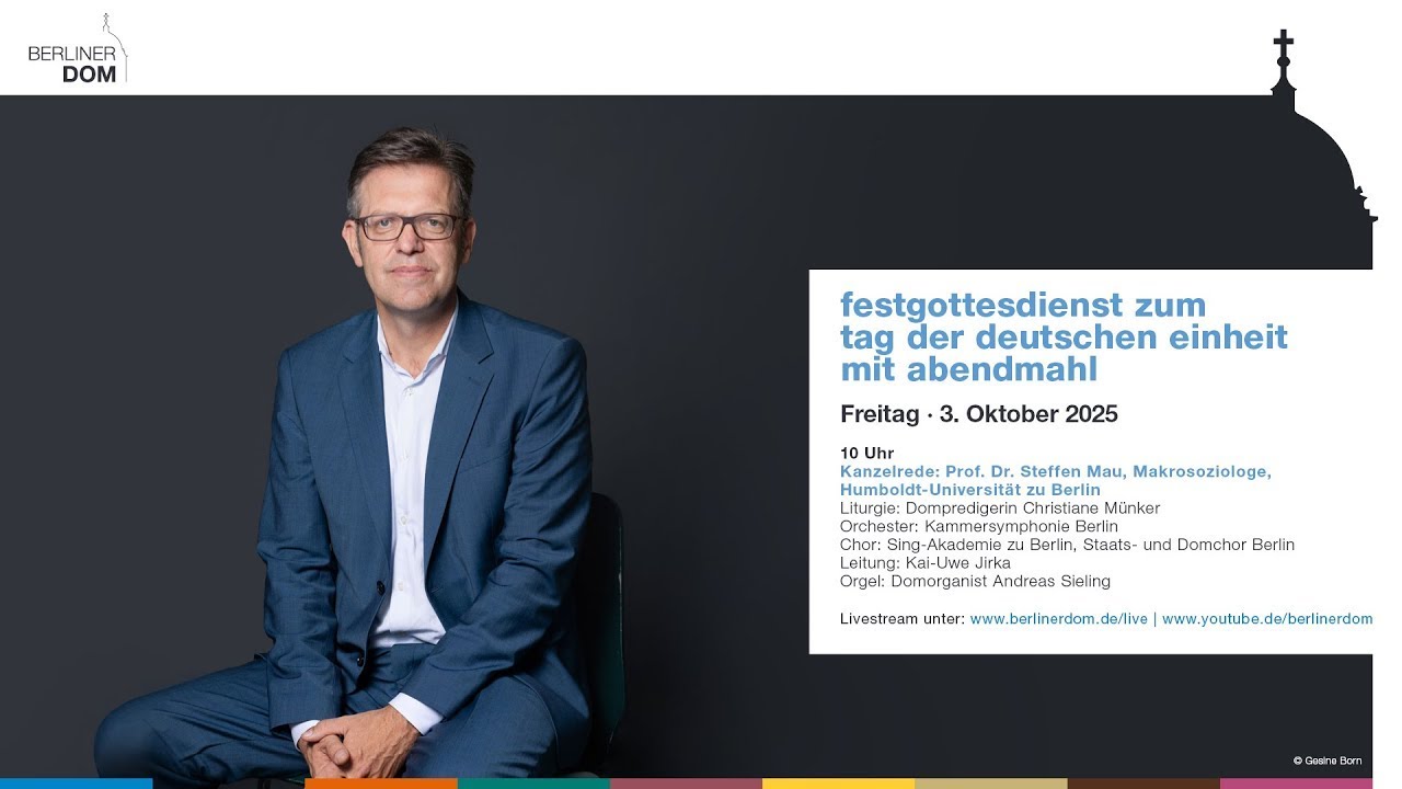 Festgottesdienst mit Abendmahl zum Tag der Deutschen Einheit am Freitag, 3. Oktober 2025, 10 Uhr
