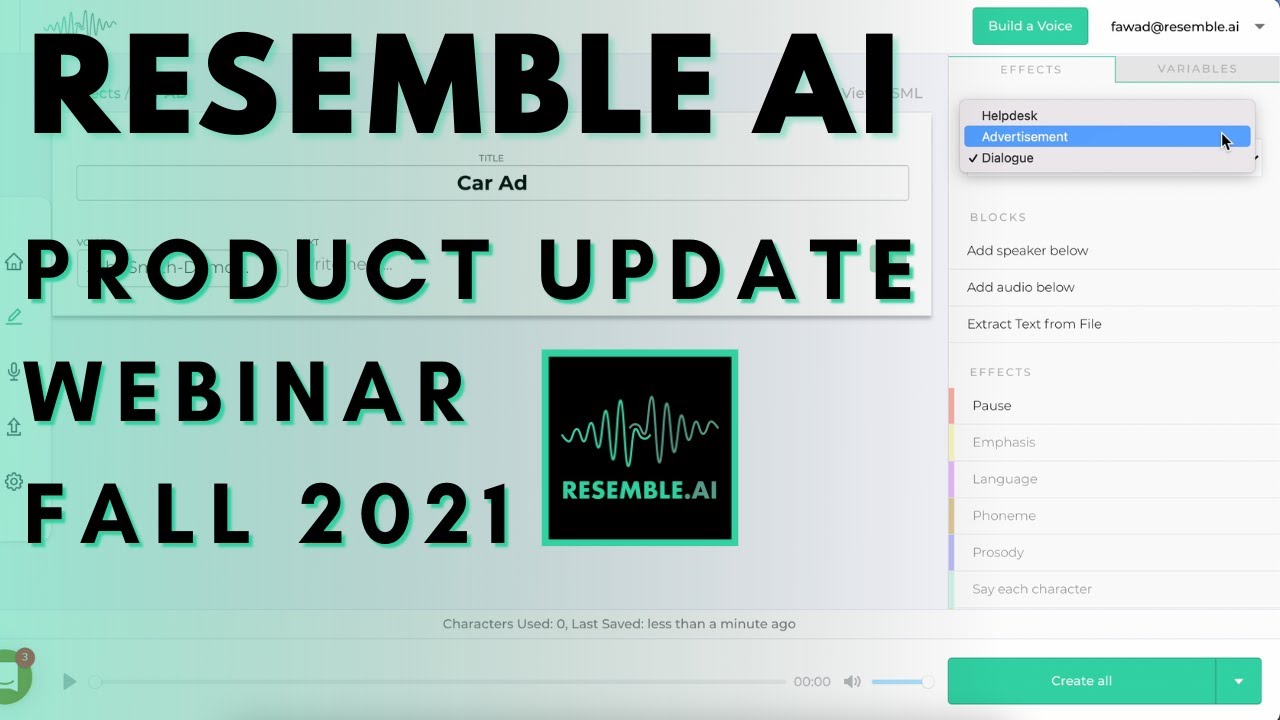 Resemble AI - AI Voices Product Updates [Fall 2021]