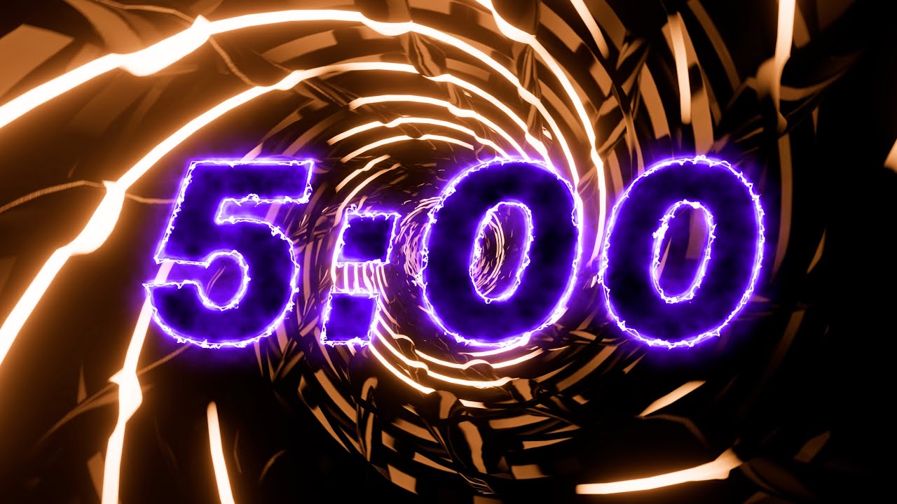 5 Minute SPIRAL LIGHT TUNNEL Countdown Timer with music 🌌⏳ (4K)