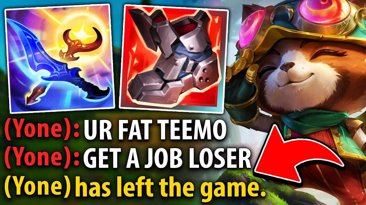 Teemo top destroys the enemy's Mental and I show you why (YONE WAS MALDING)