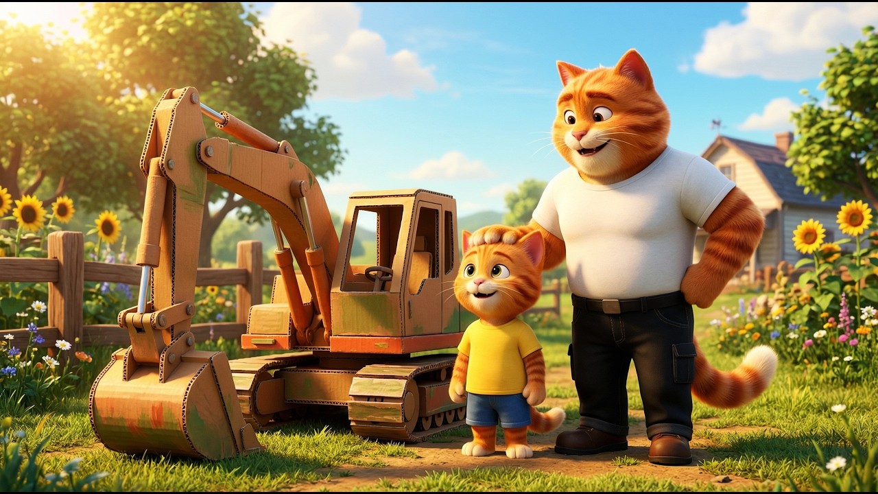 🛺🐱They Laughed at His Cardboard Toy... Until His Dad Did THIS! 📦😱 #aivideo #aicat #viral #ai  