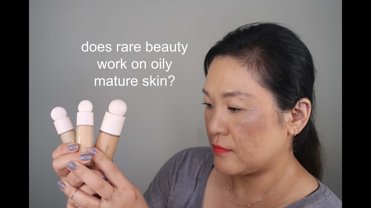 trying rare beauty by selena gomez on oily mature skin. did it work?