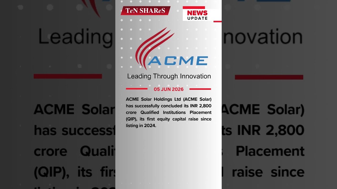 ACME Solar Holdings | 05 JUN 2026 | #bse #nse #marketnews #News  #ACMESolar #Power #solar #energy