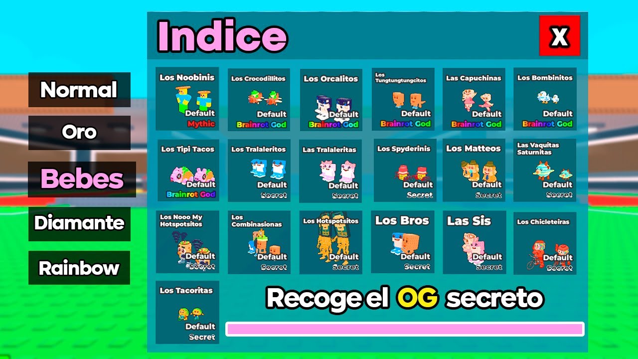 DESBLOQUEÉ TODOS los BRAINROT BEBE para RECLAMAR el BRAINROT OG en Steal a Brainrot