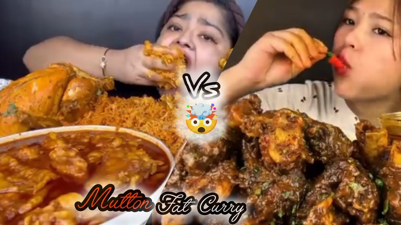 ASMR eating mutton fat curry 🍛@MaddyEats vs @Mikasafoodie #mukbang #newvideo #eatingsounds 