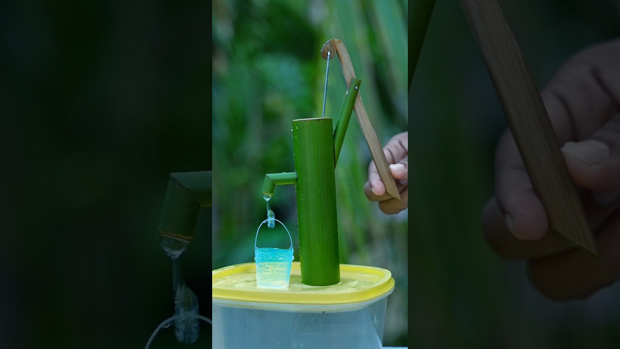 Eco-Friendly Bamboo Water Dispenser with Mini Bucket #art #bamboohandcraft