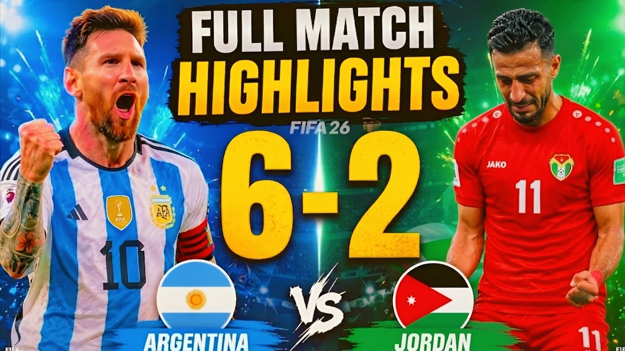 Argentina vs Jordan 6-2 Full Match Highlights | Messi Magic! ⚽🔥