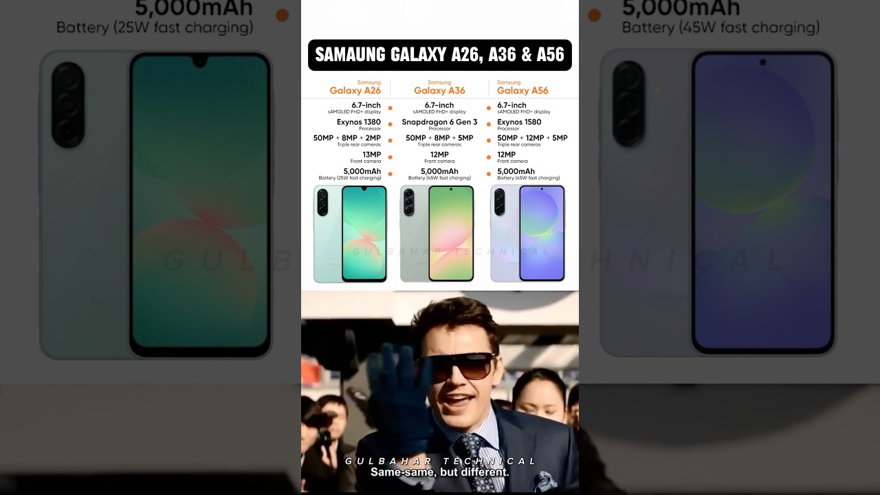 Samsung A26 vs Samsung A36 vs Samsung A56 &ndash; The Real &lsquo;Find the Difference&rsquo; Game! 👀📱