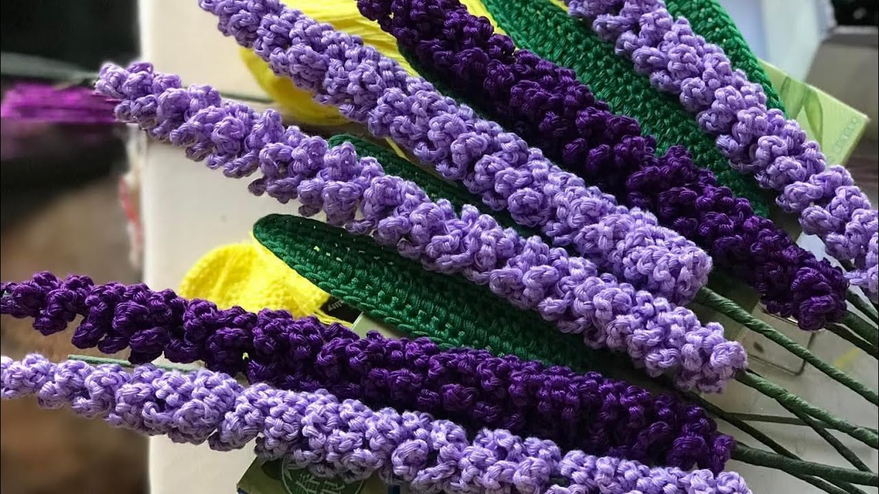 Crochet Lavender flower tutorial easy and beginner friendly