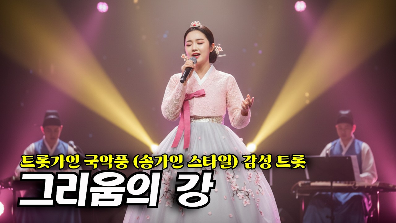 그리움의 강 | 트롯가인 국악풍 (송가인 스타일) 감성 트롯 | 세월의 강 따라 흘러온 인생  젊은 날의 웃음은 어디로 가고  남은 건 그리움뿐이로다