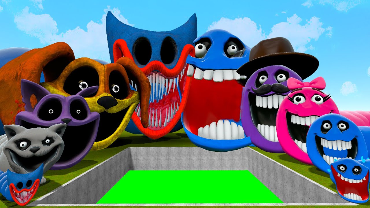 BIG HOLE TOXIC HUNGRY POPPY PLAYTIMES VS ROBLOX HUNGRY SNAKE FAMILY SPARTAN KICKING in Garry's Mod!