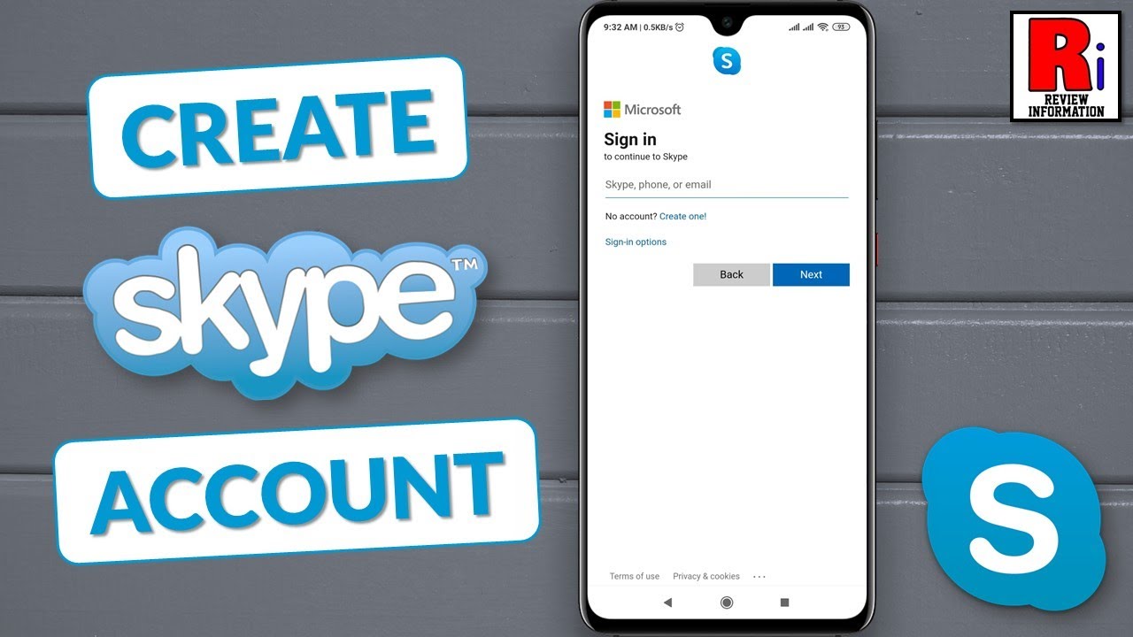 Создайте учетную запись Skype, используя адрес электронной почты с мобильного устройства Android