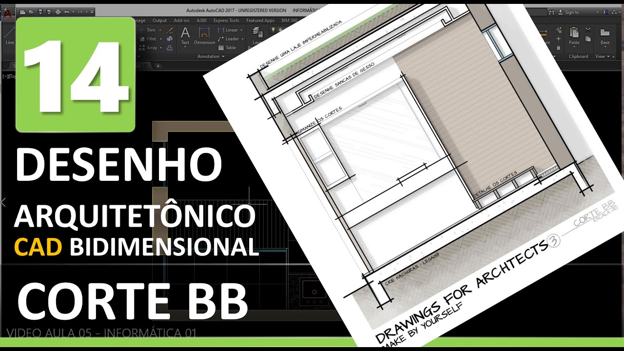 AULA 14 - CORTE CC - Passo a passo no AUTOCAD - PARA ARQUITETOS