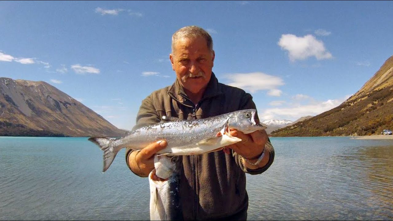 Lake Coleridge Salmon Fishing Canterbury New Zealand Allan Burgess.wmv