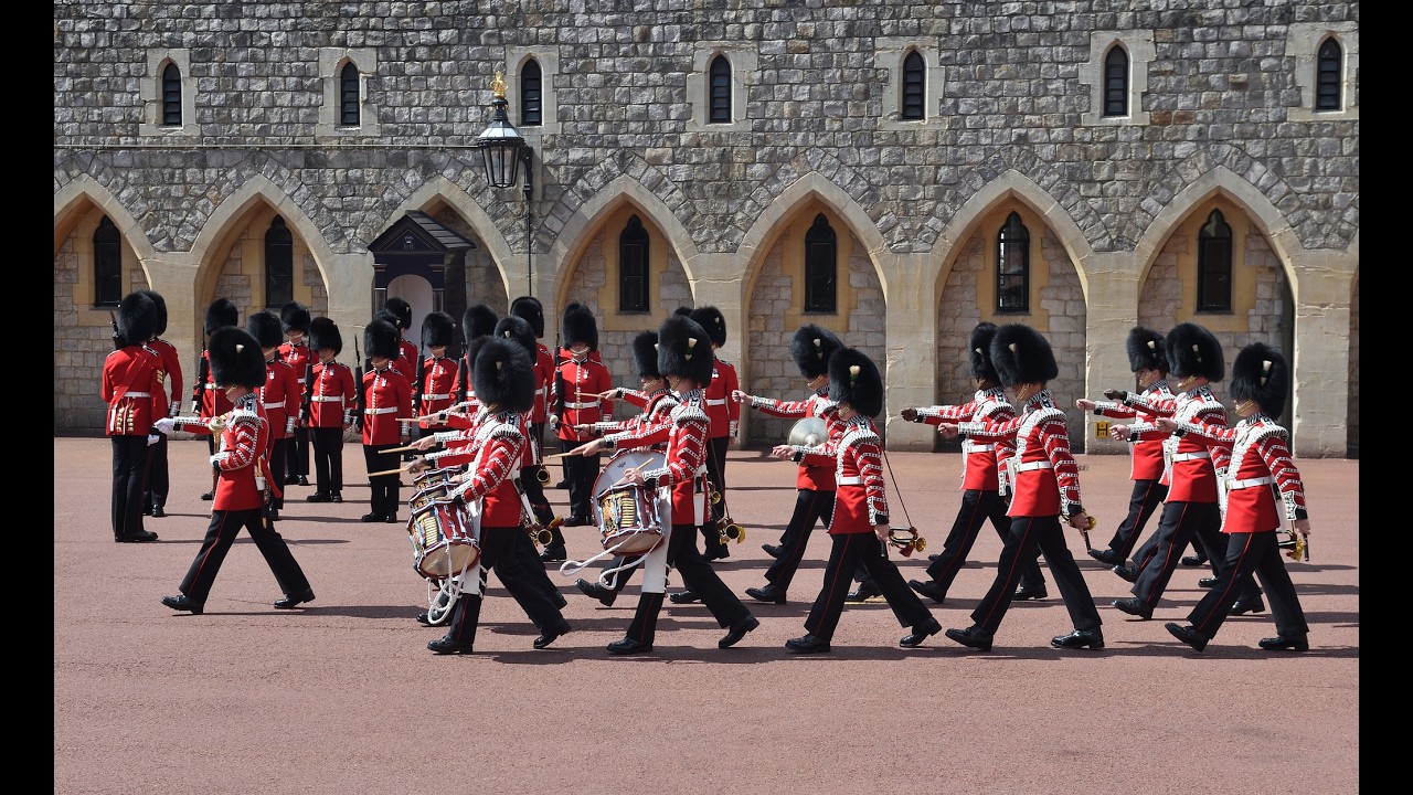 Corps of Drums plays World War One songs on drum and fife at Changing of Guard, 29 July 2019